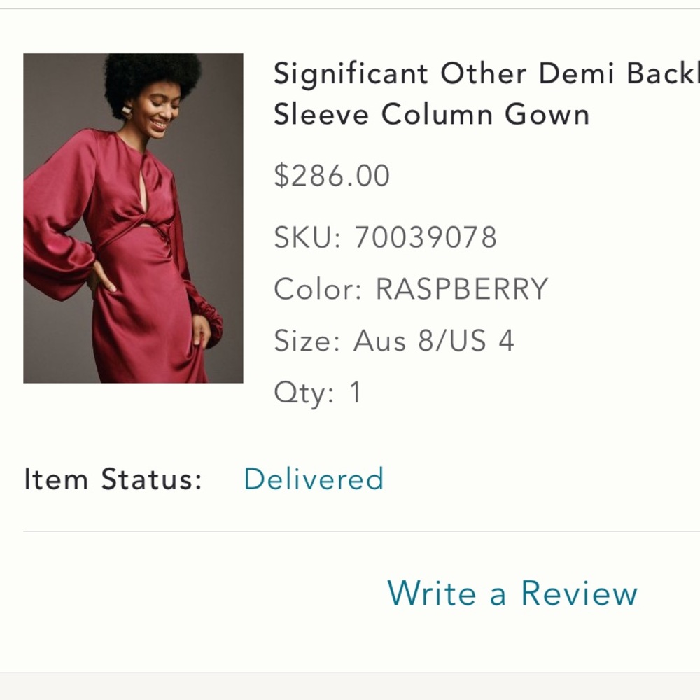 Significant Other Demi Long-Sleeve Column Gown